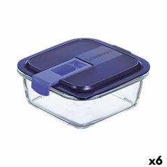 Герметичная коробочка для завтрака Luminarc Easy Box Синий Cтекло (760 ml) (6 штук) цена и информация | Посуда для хранения еды | kaup24.ee