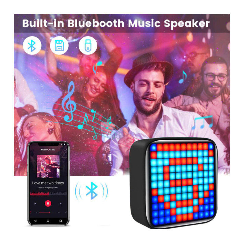 Kaasaskantav kõlar Bluetooth 5.0 koos ekraani ja liikuvate Pixel-piltidega цена и информация | Kõlarid | kaup24.ee