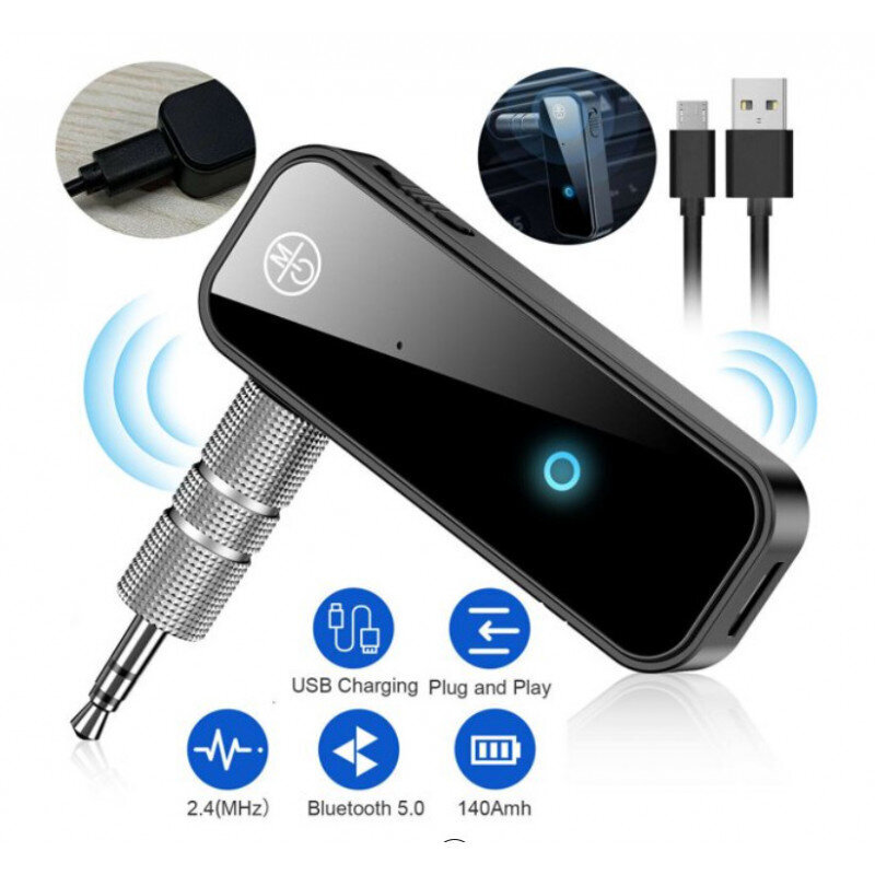 Helivastuvõtja ja heliadapter Bluetooth 5.0, 3,5 mm Aux цена и информация | FM modulaatorid, FM trasmitterid | kaup24.ee