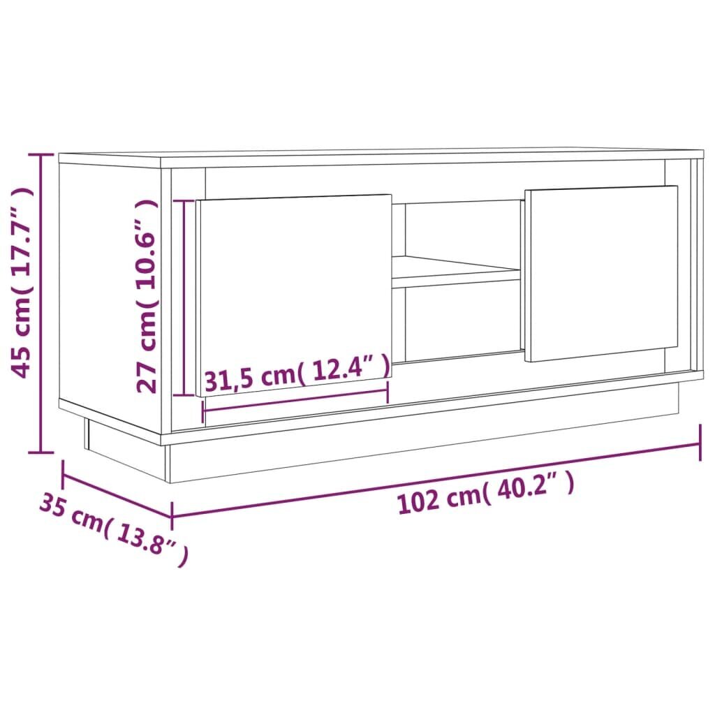 vidaXL telerikapp, betoonhall, 102x35x45 cm, tehispuit hind ja info | TV alused | kaup24.ee