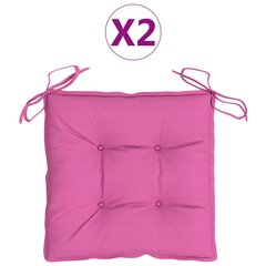 vidaXL tooli istmepadjad 2 tk, roosa, 50 x 50 x 7 cm, kangas hind ja info | Toolipadjad ja -katted | kaup24.ee