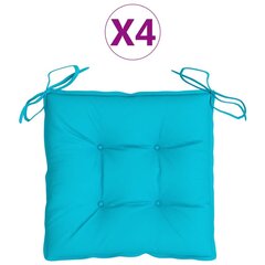 vidaXL tooli istmepadjad 4 tk, türkiissinine, 50 x 50 x 7 cm, kangas hind ja info | Toolipadjad ja -katted | kaup24.ee