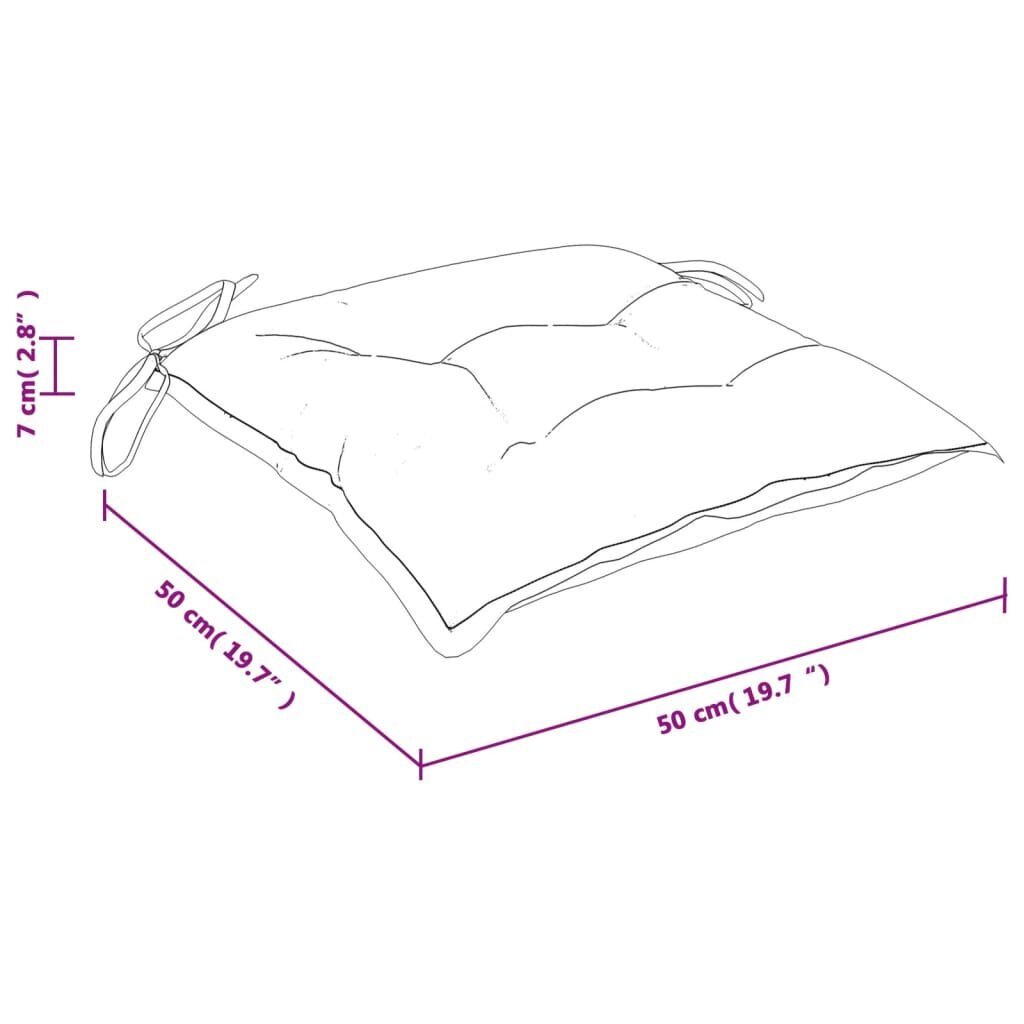 vidaXL tooli istmepadjad 4 tk, lehemuster, 50 x 50 x 7 cm, kangas hind ja info | Toolipadjad ja -katted | kaup24.ee