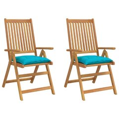 vidaXL tooli istmepadjad 2 tk, türkiissinine, 50 x 50 x 7 cm, kangas hind ja info | Toolipadjad ja -katted | kaup24.ee