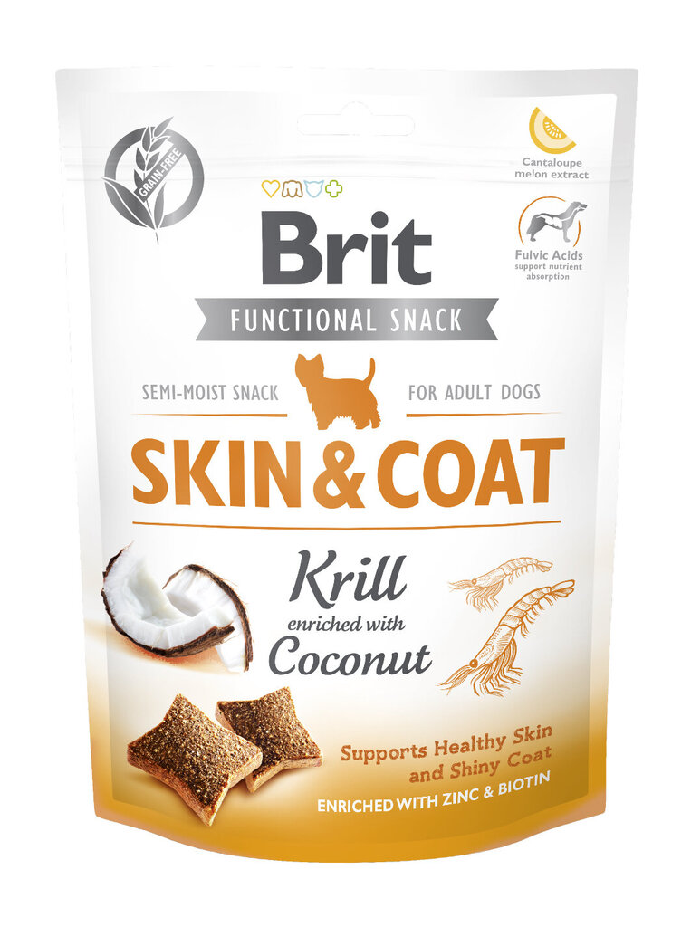 Brit Care Functional Skin&Coat närimismaius koertele 150g цена и информация | Maiustused koertele | kaup24.ee