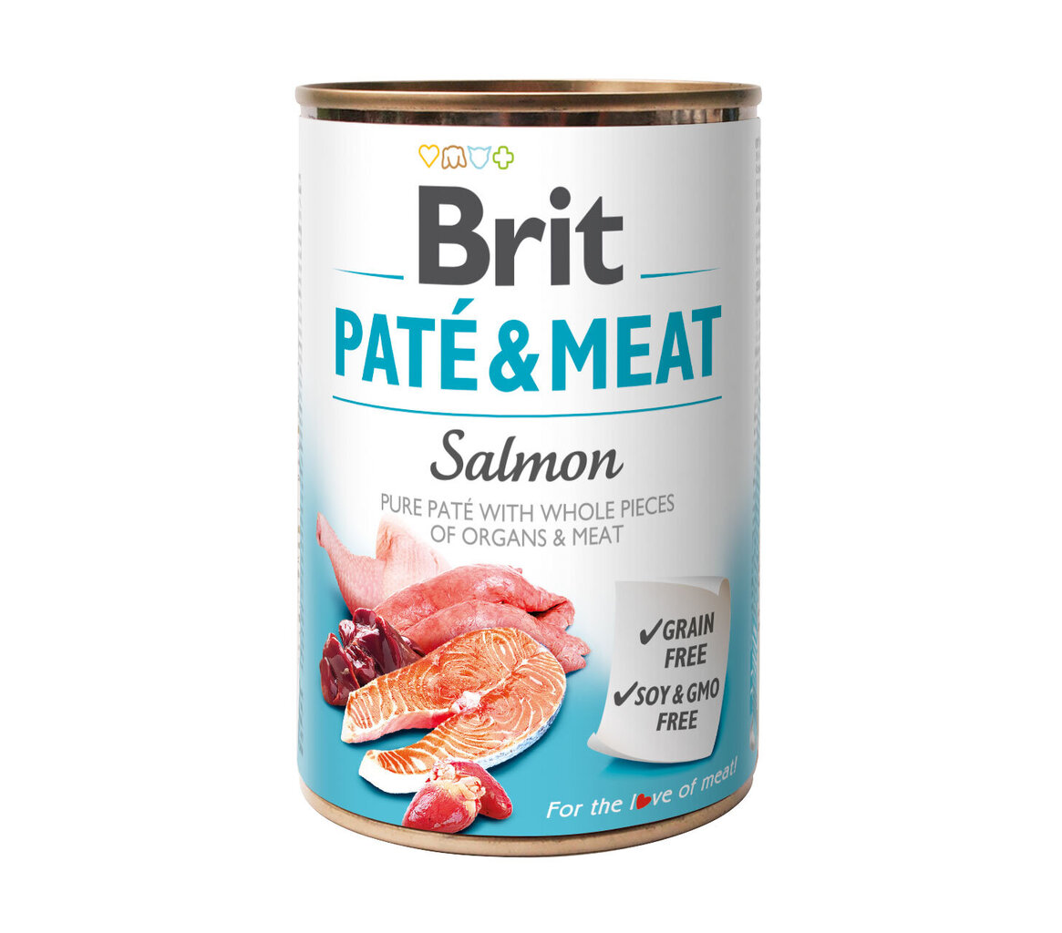 Brit Care Salmon Paté & Meat konserv koertele 400g hind ja info | Konservid koertele | kaup24.ee