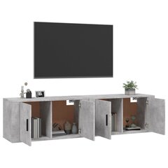 vidaXL seina telerikapid 2 tk, betoonhall, 80x34,5x40 cm цена и информация | Тумбы под телевизор | kaup24.ee