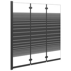 vidaXL volditav dušinurk 3 paneeliga, 130 x 130 cm, ESG, must hind ja info | Dušikabiinid | kaup24.ee