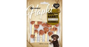 Flamingo Hapki Rabbit + Rice Dumbbell närimismaius koerale 150g цена и информация | Лакомства для собак | kaup24.ee