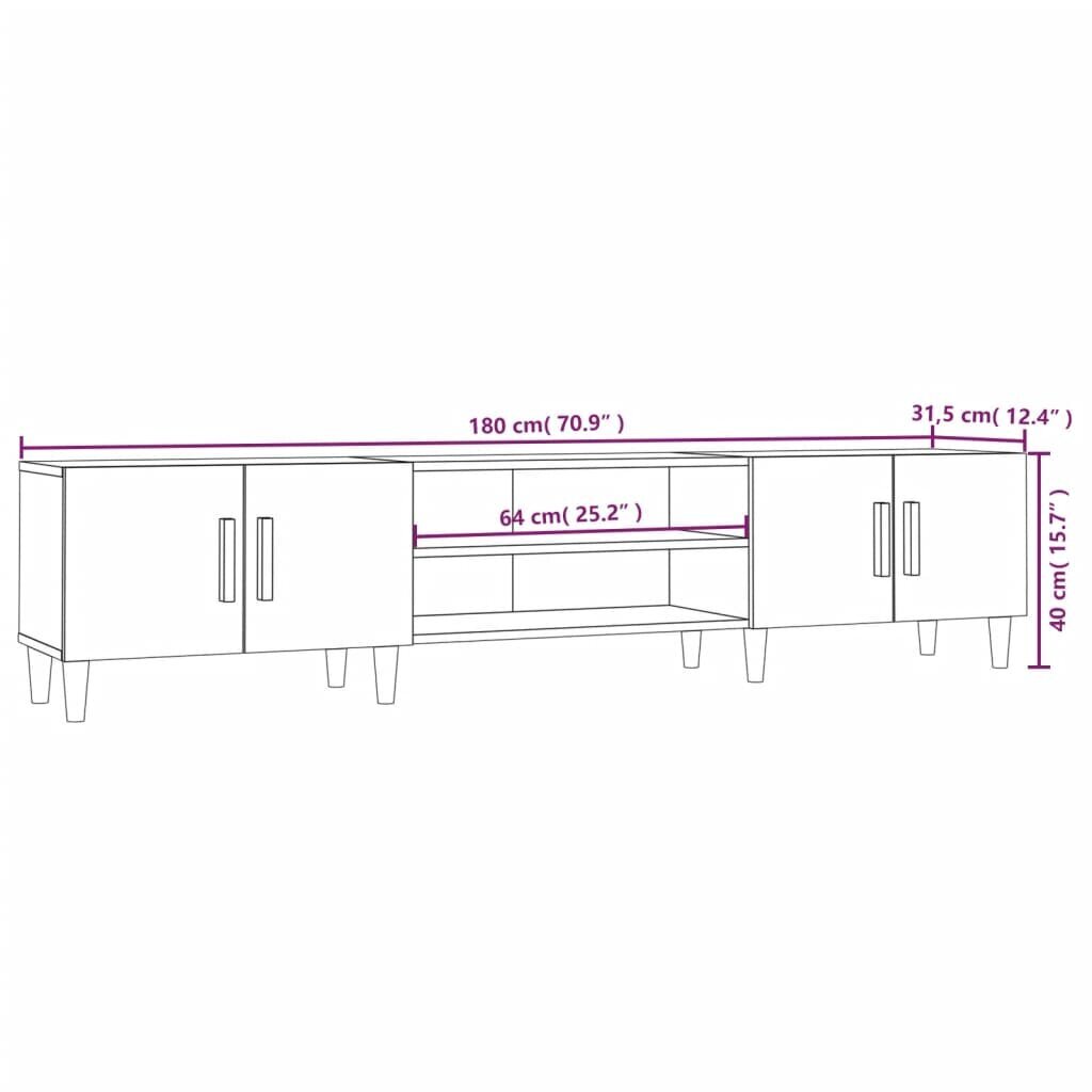 vidaXL telerikapp, Sonoma tamm, 180x31,5x40 cm, tehispuit hind ja info | TV alused | kaup24.ee