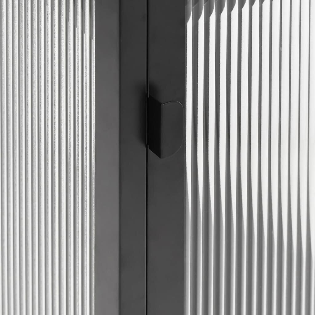 vidaXL puhvetkapp, must, 105 x 35 x 70 cm, klaas ja teras hind ja info | Elutoa väikesed kapid | kaup24.ee