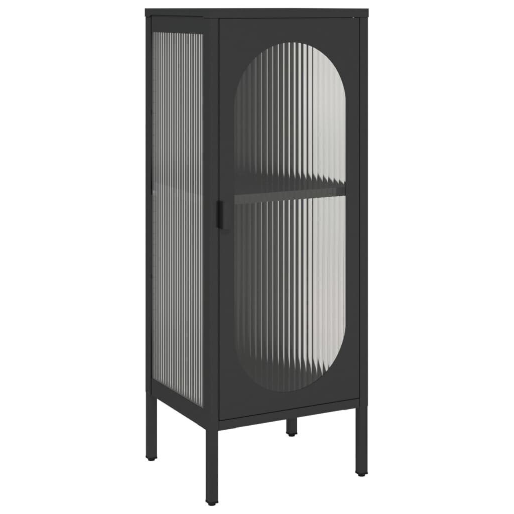 vidaXL puhvetkapp, must, 40 x 35 x 105 cm, klaas ja teras hind ja info | Elutoa väikesed kapid | kaup24.ee