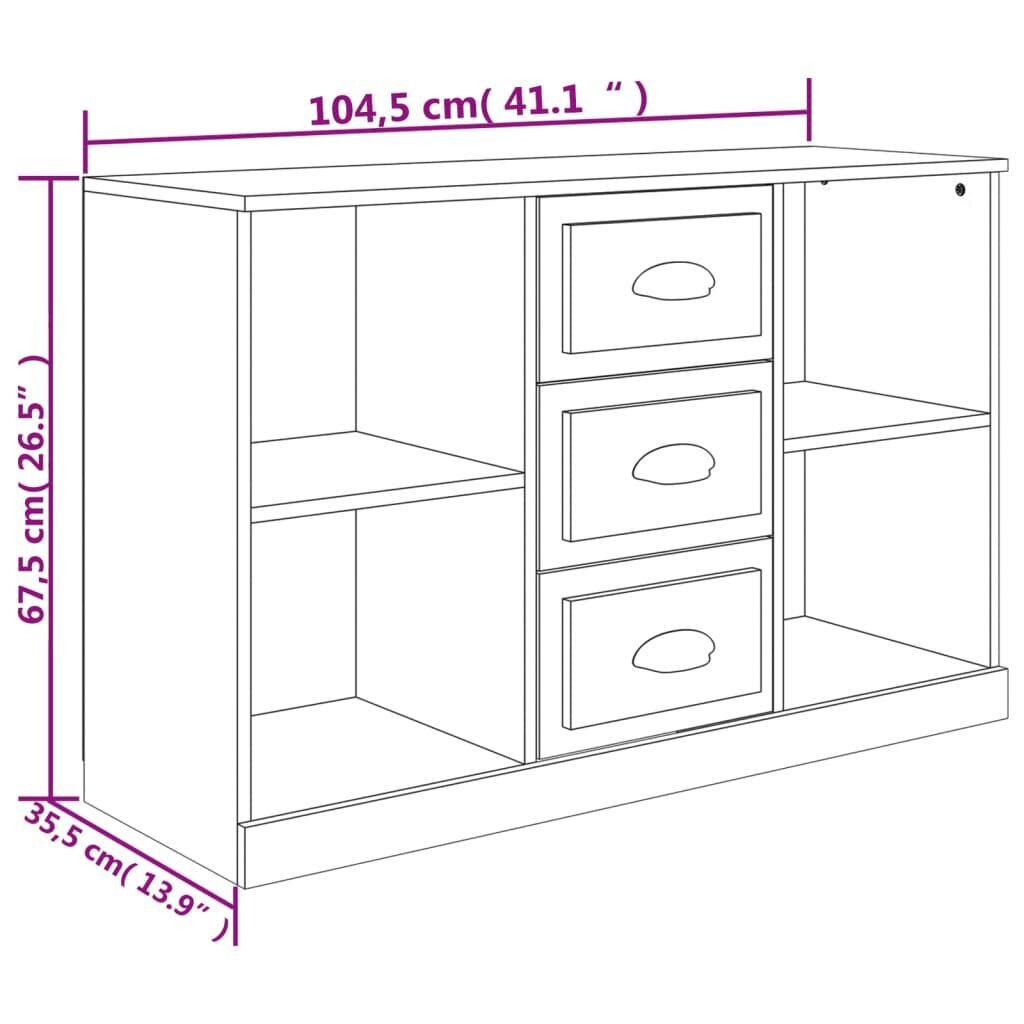 vidaXL puhvetkapp, hall Sonoma tamm, 104,5 x 35,5 x 67,5 cm, tehispuit hind ja info | Elutoa väikesed kapid | kaup24.ee