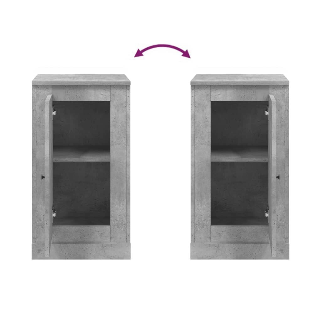 vidaXL puhvetkapp, betoonhall, 37,5x35,5x67,5 cm, tehispuit hind ja info | Elutoa väikesed kapid | kaup24.ee