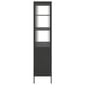 vidaXL kõrge kapp, must, 90 x 40 x 180 cm, klaas ja teras hind ja info | Elutoa väikesed kapid | kaup24.ee