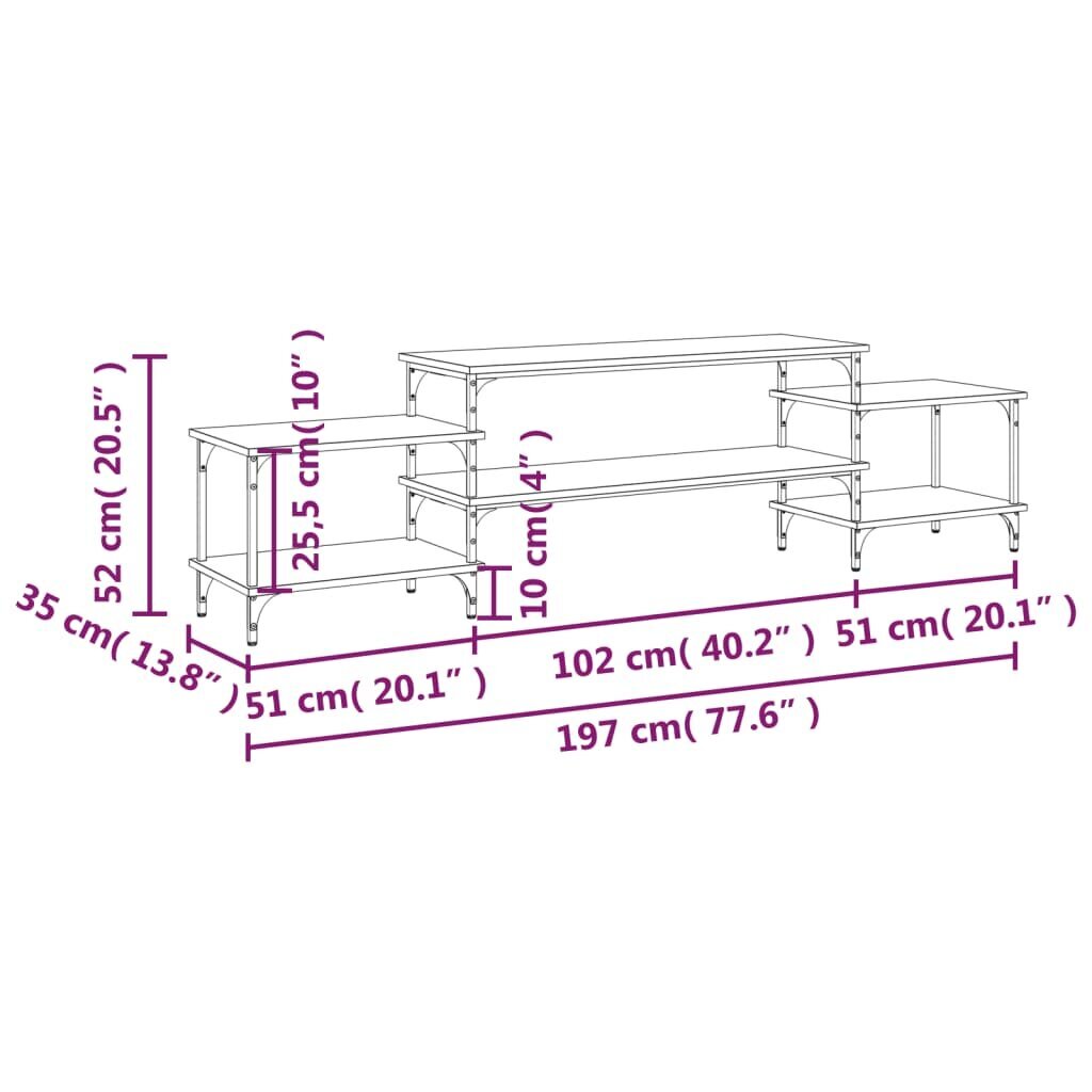 vidaXL telerikapp, hall Sonoma, 197x35x52 cm, tehispuit цена и информация | TV alused | kaup24.ee