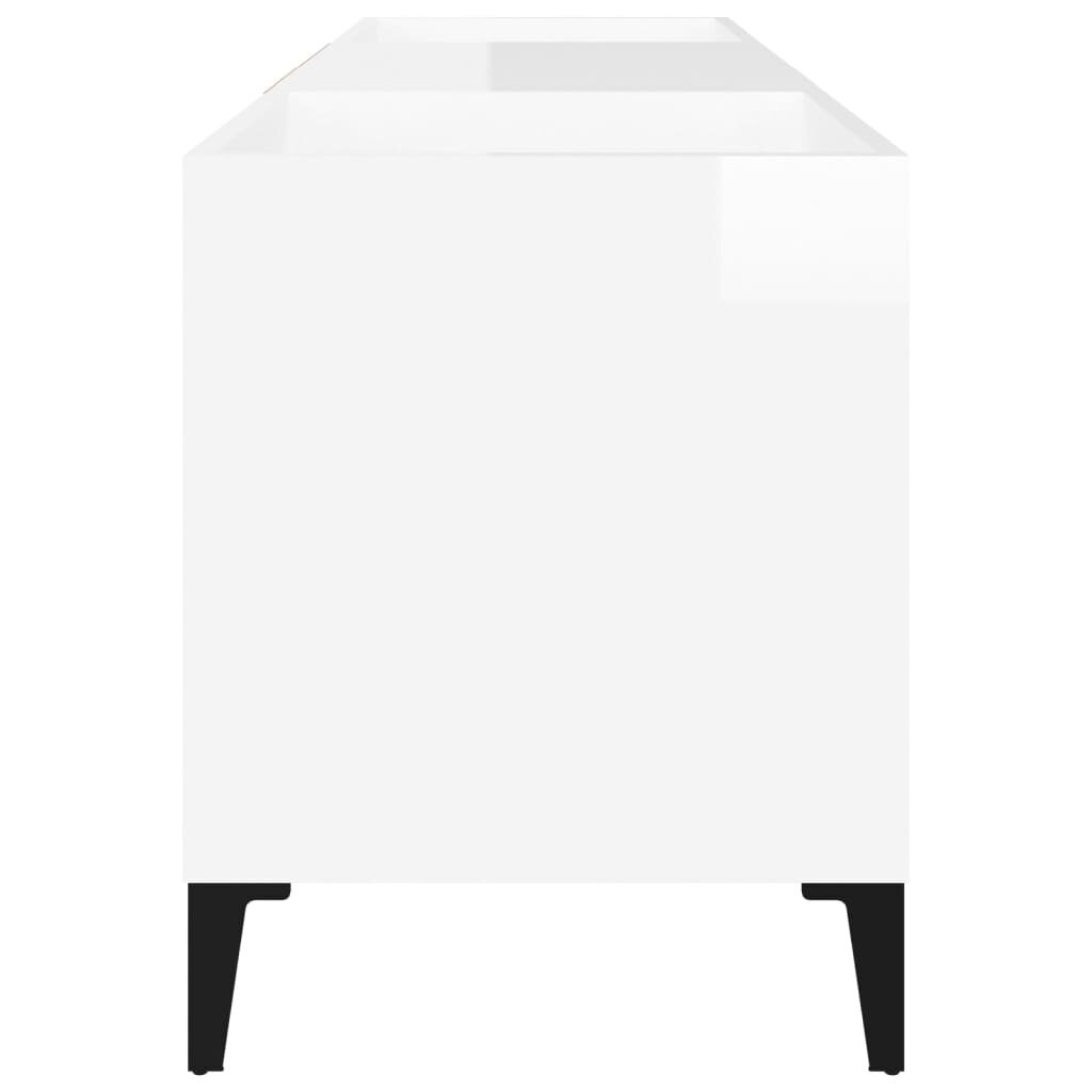 vidaXL plaadikapp, kõrgläikega valge, 121 x 38 x 48 cm, tehispuit hind ja info | Elutoa väikesed kapid | kaup24.ee