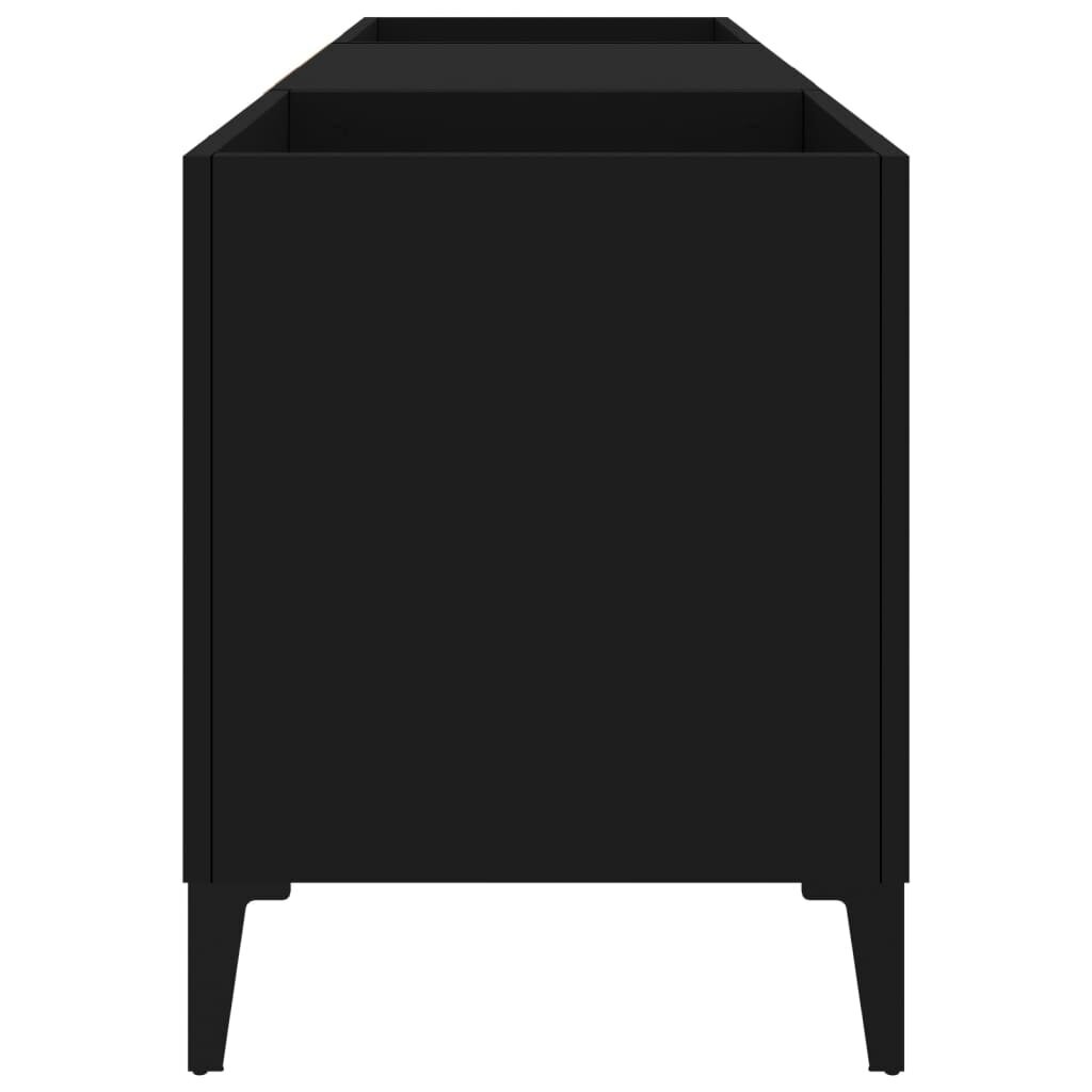 vidaXL plaadikapp, must, 121 x 38 x 48 cm, tehispuit hind ja info | Elutoa väikesed kapid | kaup24.ee