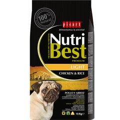 Nutribest Light Chicken And Rice koeratoit 15kg hind ja info | Kuivtoit koertele | kaup24.ee