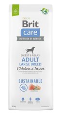 Brit Care Sustainable Adult Large Breed Chicken & Insect корм для собак 12 кг цена и информация | Сухой корм для собак | kaup24.ee