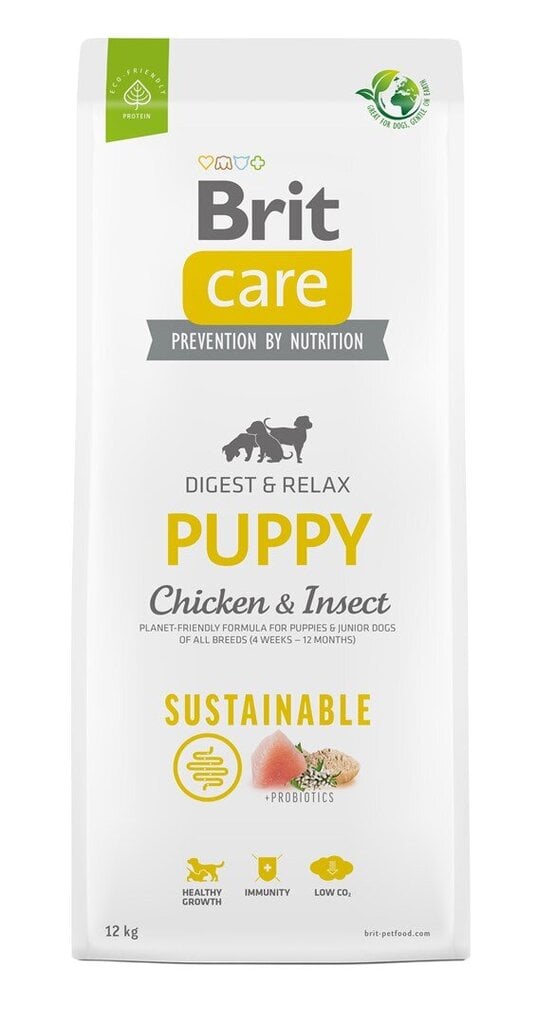 Brit Care Sustainable Puppy Chicken&Insect koeratoit 12kg hind ja info | Kuivtoit koertele | kaup24.ee