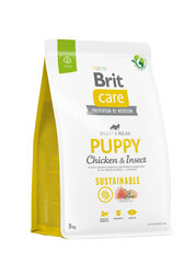 Brit Care Sustainable Puppy Chicken&Insect koeratoit 3kg цена и информация | Сухой корм для собак | kaup24.ee