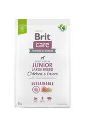 Сухой корм для собак BRIT Care Dog Sustainable Junior Large Breed Chicken & Insect, 3 кг цена и информация | Сухой корм для собак | kaup24.ee