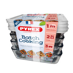 Набор судков Pyrex Cook & Freeze, стеклянный, прозрачный, 4 x 1.5 л цена и информация | Посуда для хранения еды | kaup24.ee