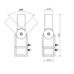 GTV 50mm reguleeritava nurgaga adapter tänavavalgustitele SA1 цена и информация | Уличное освещение | kaup24.ee