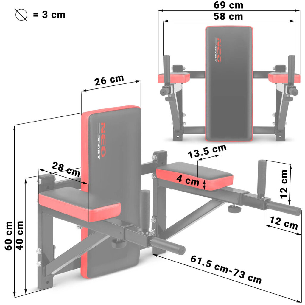 Treeningpink Dip Station Neo-Sport NS-320 (132000) цена и информация | Treeningpingid | kaup24.ee