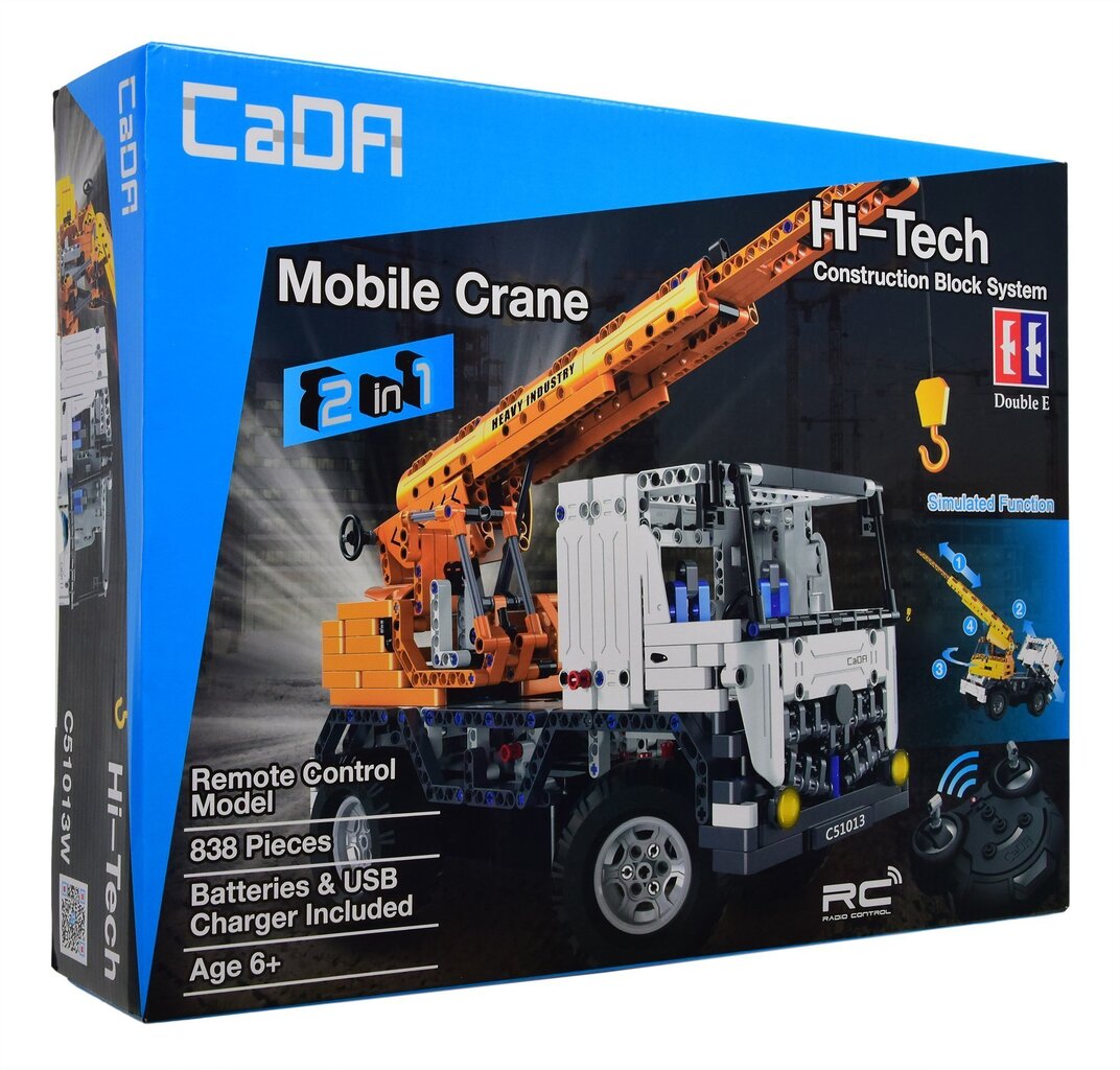 Constructor CADA Hi-Tech Mobiilne kraana 2in1 C51013 WTruck 838 el. hind ja info | Klotsid ja konstruktorid | kaup24.ee