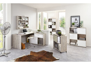 Письменный стол Diego 1, коричневый/белый цена и информация | Компьютерные, письменные столы | kaup24.ee