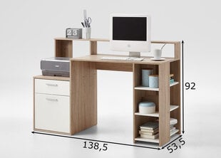 Письменный стол Bolton, коричневый/белый цена и информация | Компьютерные, письменные столы | kaup24.ee