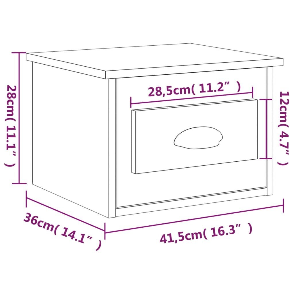 vidaXL seinale kinnitatav öökapp betoonhall, 41,5 x 36 x 28 cm hind ja info | Öökapid | kaup24.ee