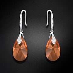 Серебряные серьги "Барокко III (Smoked Amber)" с кристаллами Swarovski™ DS02A575 цена и информация | Серьги | kaup24.ee