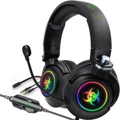 Наушники Poison Scopion Ultimate RGB, активное шумоподавление, объёмный звук, чёрные цена и информация | Наушники | kaup24.ee