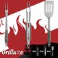 Grilluxe Premium grillsöögiriistade komplekt, lihakahvel + tangid + spaatel, 3 tk. hind ja info | Grillitarvikud ja grillnõud | kaup24.ee