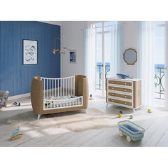 Кроватка с плетеной тесьмой 60x120 см белая цена и информация | Детские кроватки | kaup24.ee