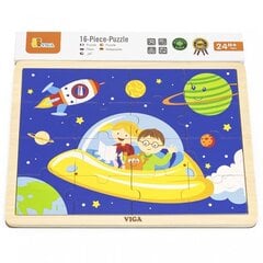 Puidust puzzle Viga, reis kosmosesse, 16 tk. hind ja info | Imikute mänguasjad | kaup24.ee