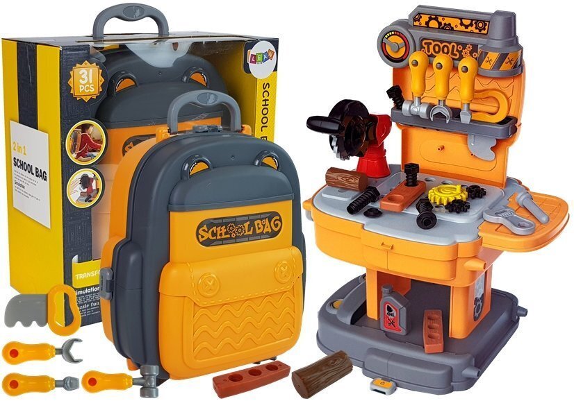 Kids Workshop - Seljakott koos tööriistadega hind ja info | Poiste mänguasjad | kaup24.ee
