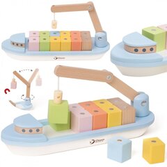 Puidust magnetiline lauamäng "Laev koos kraanaga", Classic World цена и информация | Развивающие игрушки | kaup24.ee