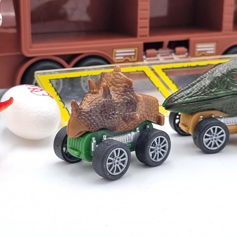 Dinosaurusauto koos kaatri ja autodega, Woopie цена и информация | Poiste mänguasjad | kaup24.ee