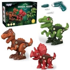 Woopie Dinosaurused ehituskomplekt koos kruvikeerajaga, 89 tk. hind ja info | Poiste mänguasjad | kaup24.ee