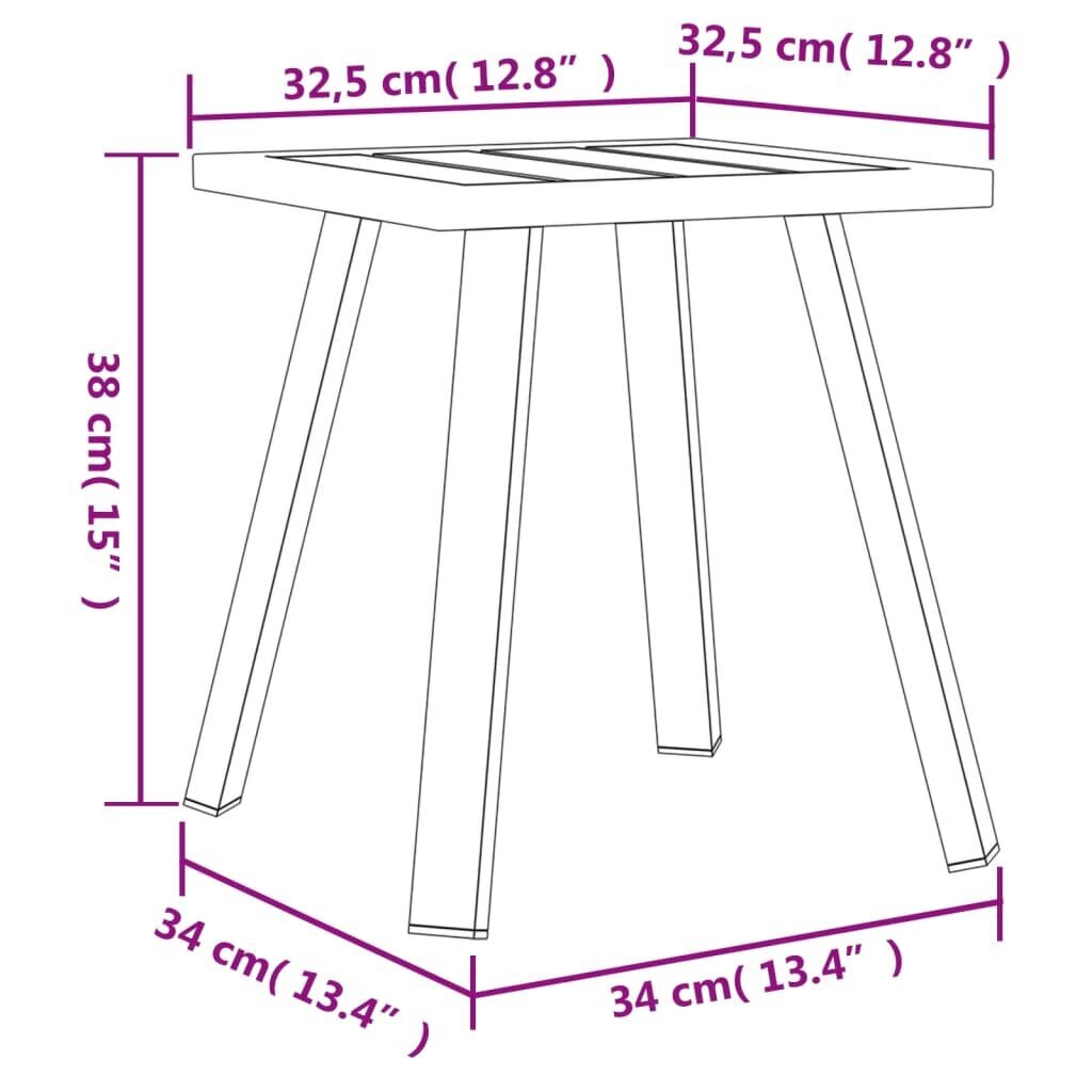 vidaXL aialaud, antratsiithall, 34 x 34 x 38 cm, teras цена и информация | Aialauad | kaup24.ee