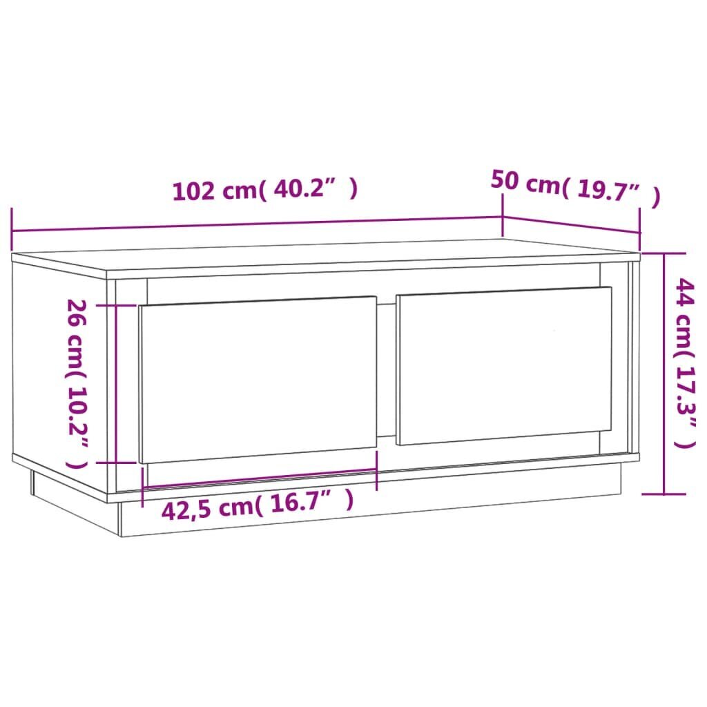 vidaXL kohvilaud, must, 102x50x44 cm, tehispuit цена и информация | Diivanilauad | kaup24.ee