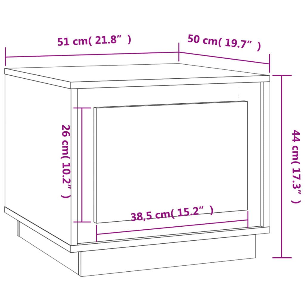 vidaXL kohvilaud, must, 51 x 50 x 44 cm, tehispuit hind ja info | Diivanilauad | kaup24.ee