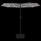vidaXL kahe varjuga päikesevari LEDiga, liivakarva, 316 x 240 cm цена и информация | Päikesevarjud, markiisid ja alused | kaup24.ee