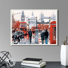 Maalimine numbrite järgi - maalimise komplekt 40x50 cm, "Rain in London" hind ja info | Maalid numbri järgi | kaup24.ee