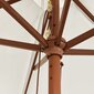 vidaXL päikesevari puidust postiga, liivakarva, 299 x 240 cm hind ja info | Päikesevarjud, markiisid ja alused | kaup24.ee