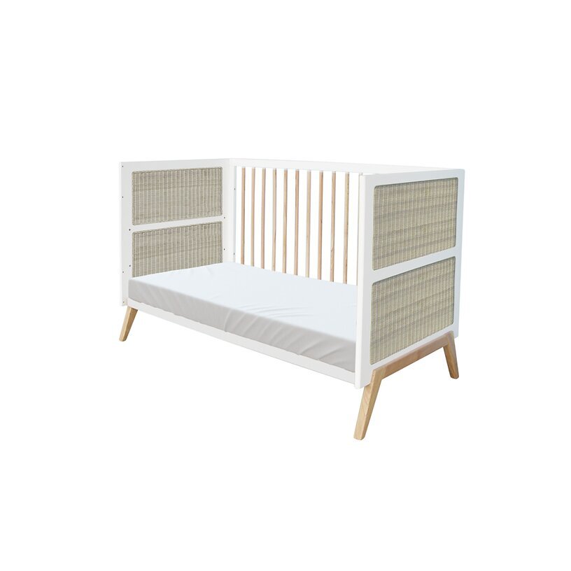 Beebivoodi "Marelia Multi-Evolutive Bed Rattan" 70 x 140 cm, valge hind ja info | Beebivoodid | kaup24.ee